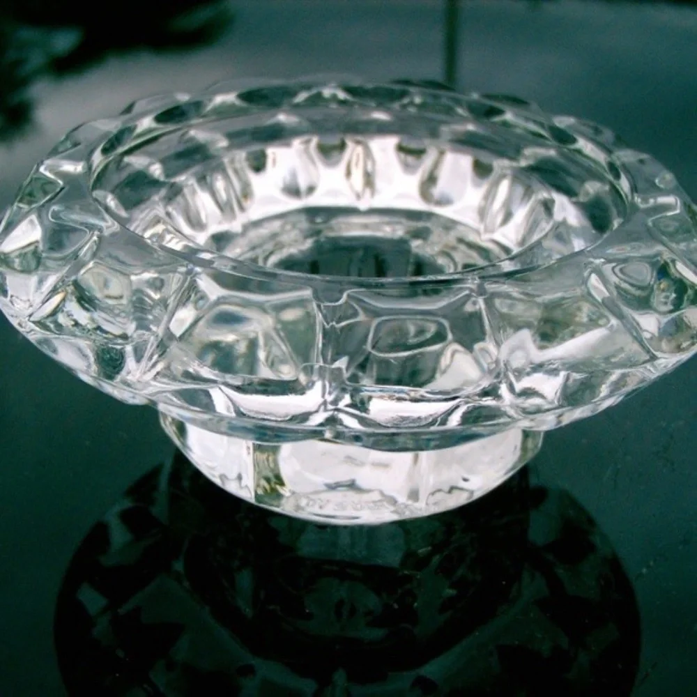 Vintage Pasari Glass Candle Holder Set Taper & Pillar Holders NIB